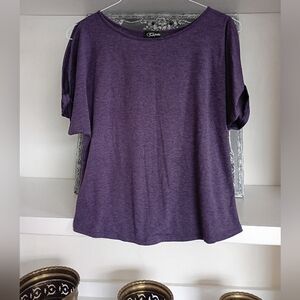 Colette Purple Open Shoulder Knit Top Women’s Medium